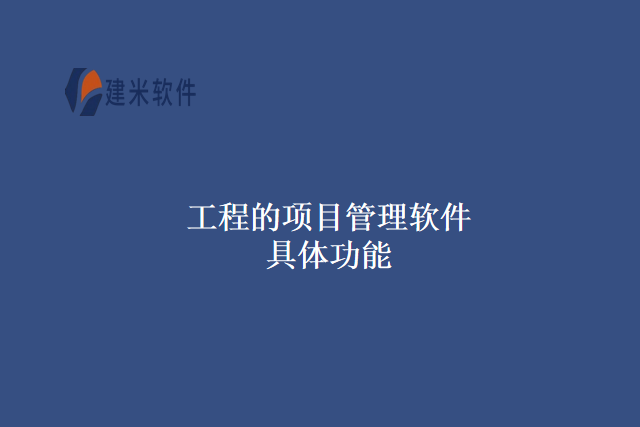 工程的项目管理软件具体功能