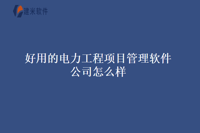 好用的电力工程项目管理软件公司怎么样
