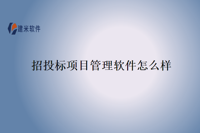 招投标项目管理软件怎么样
