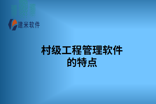 村级工程管理软件的特点