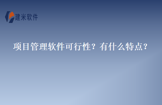项目管理软件可行性？有什么特点？