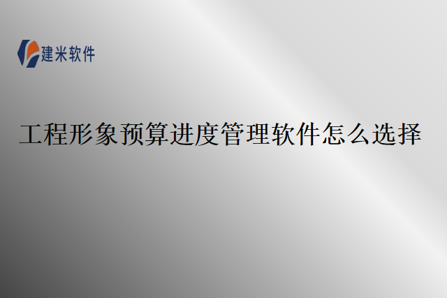 工程形象预算进度管理软件怎么选择