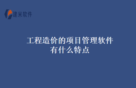 工程造价的项目管理软件有什么特点