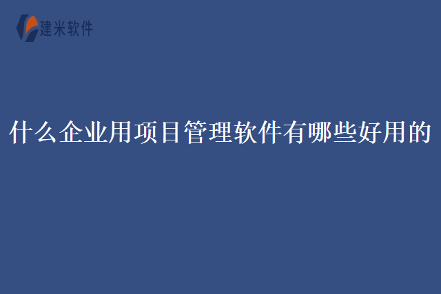 什么企业用项目管理软件有哪些好用的？