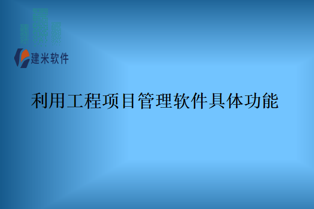 利用工程项目管理软件具体功能
