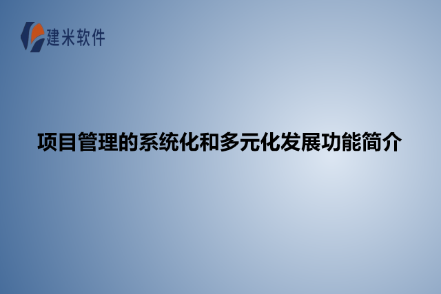 项目管理的系统化和多元化发展功能简介