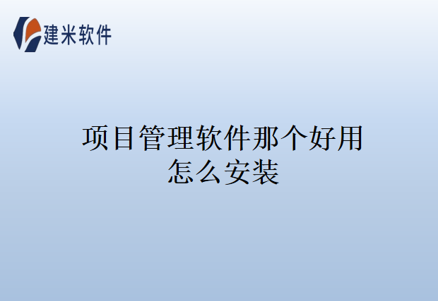 项目管理软件那个好用怎么安装