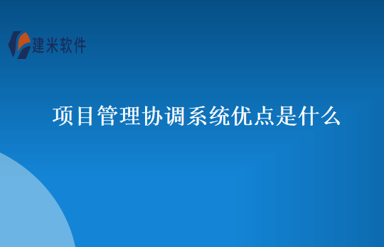 项目管理协调系统优点是什么