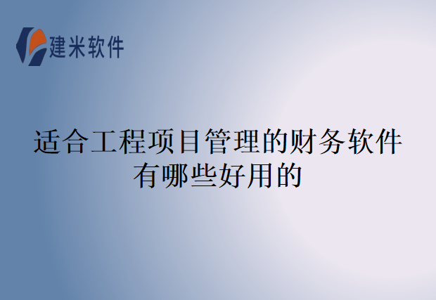 适合工程项目管理的财务软件有哪些好用的