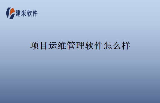 项目运维管理软件怎么样