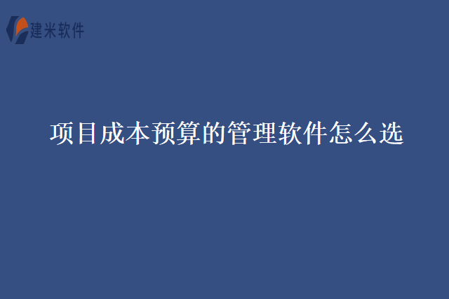 项目成本预算的管理软件怎么选