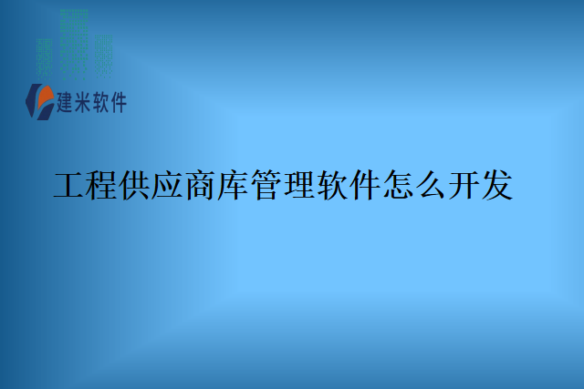 工程供应商库管理软件怎么开发