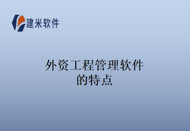 外资工程管理软件的特点