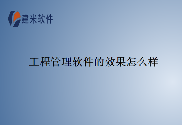 工程管理软件的效果怎么样