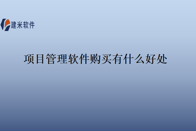 项目管理软件购买有什么好处？