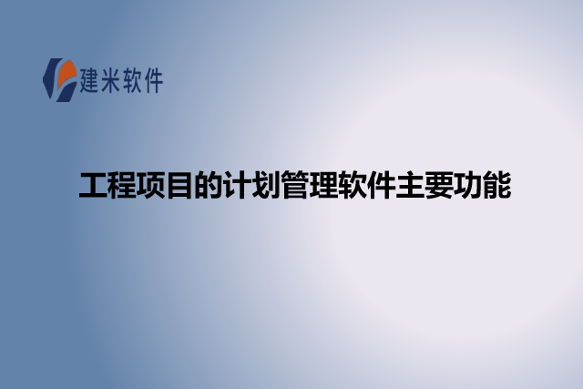 工程项目的计划管理软件主要功能