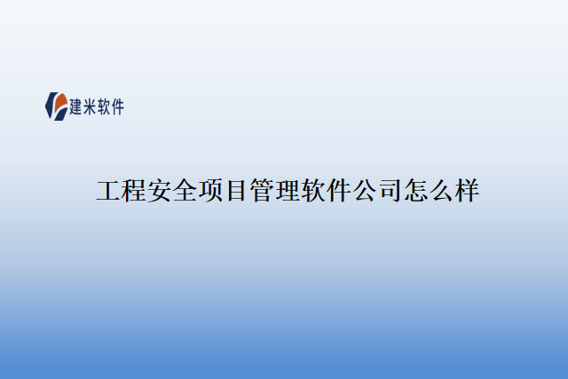 工程安全项目管理软件公司怎么样