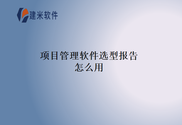 项目管理软件选型报告怎么用
