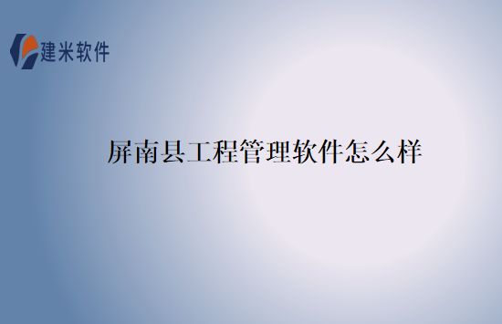 屏南县工程管理软件怎么样
