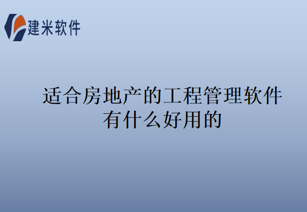 适合房地产的工程管理软件有什么好用的