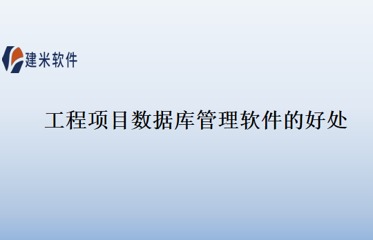 工程项目数据库管理软件的好处