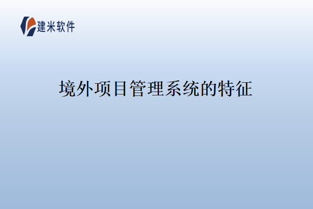境外项目管理系统的特征