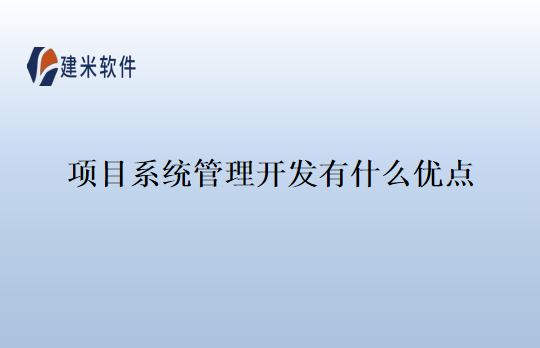 项目系统管理开发有什么优点