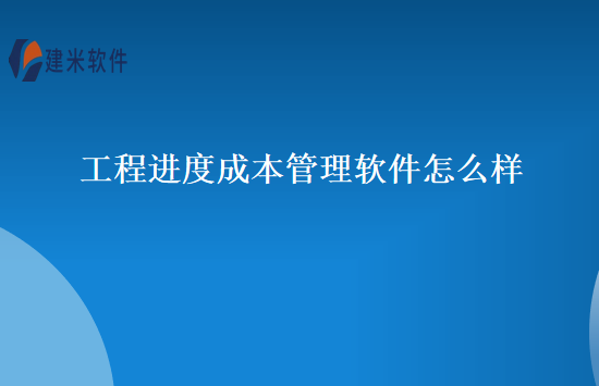 工程进度成本管理软件怎么样