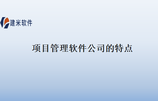 项目管理软件公司的特点