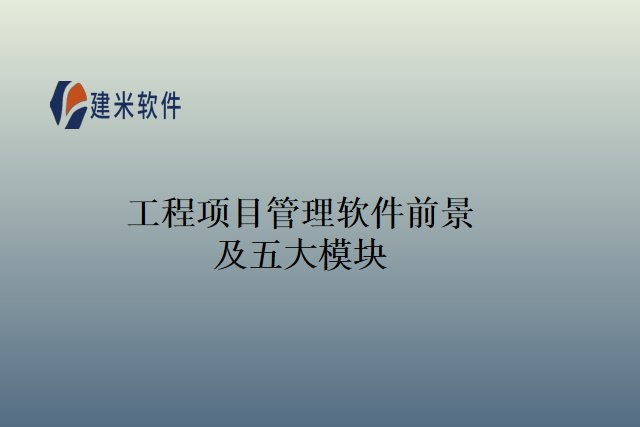 工程项目管理软件前景及五大模块