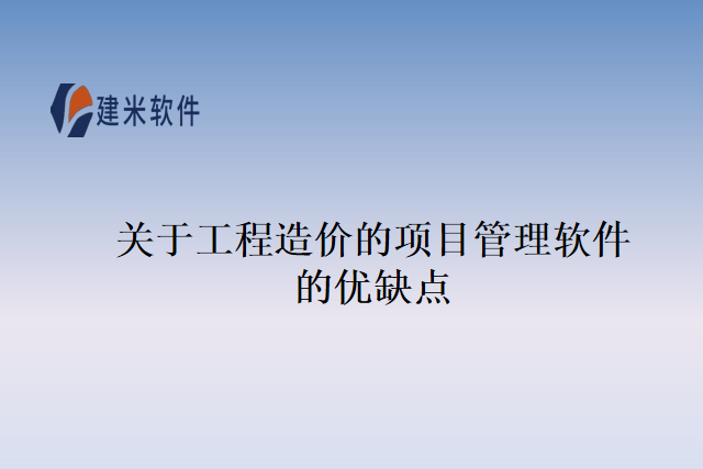 关于工程造价的项目管理软件的优缺点