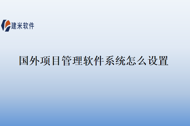 国外项目管理软件系统怎么设置