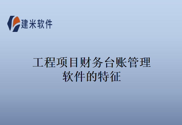 工程项目财务台账管理软件的特征