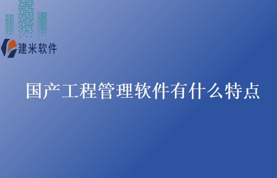 国产工程管理软件有什么特点