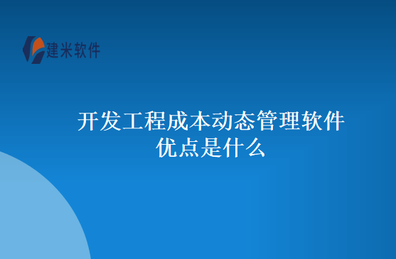 开发工程成本动态管理软件优点是什么