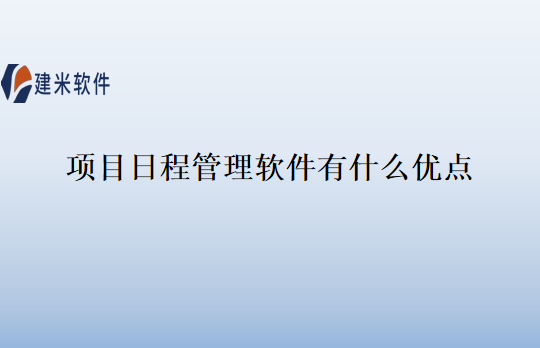 项目日程管理软件有什么优点