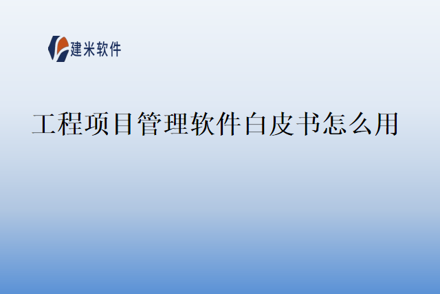 工程项目管理软件白皮书怎么用