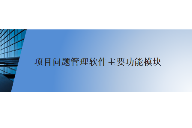 项目问题管理软件主要功能模块