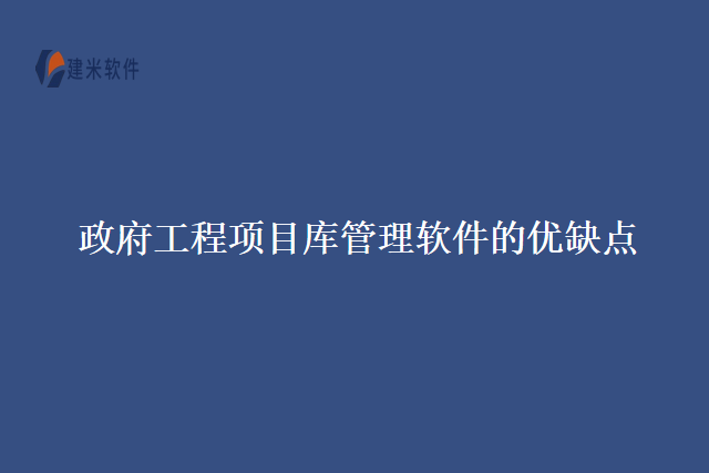 政府工程项目库管理软件的优缺点