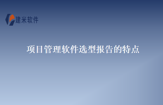 项目管理软件选型报告的特点