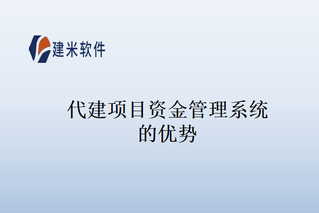 代建项目资金管理系统的优势