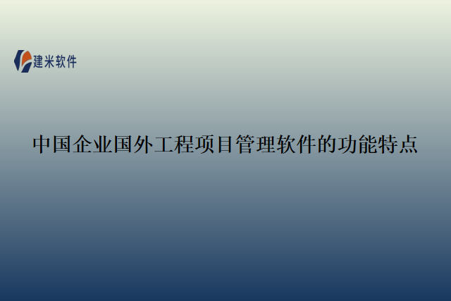 中国企业国外工程项目管理软件的功能特点