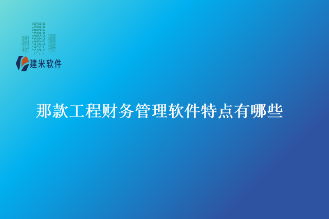 那款工程财务管理软件特点有哪些