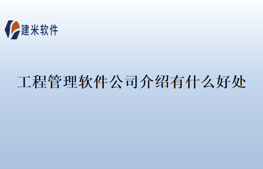 工程管理软件公司介绍有什么好处