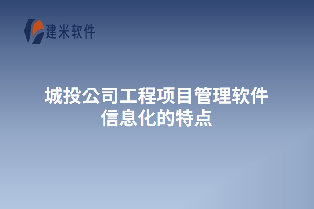 城投公司工程项目管理软件信息化的特点