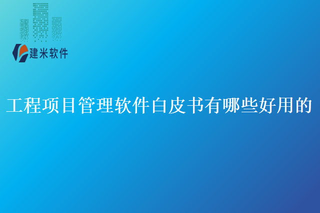 工程项目管理软件白皮书有哪些好用的？