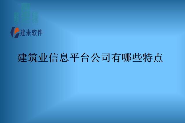 建筑业信息平台公司有哪些特点