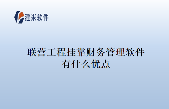 联营工程挂靠财务管理软件有什么优点