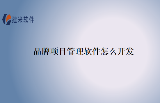 品牌项目管理软件怎么开发