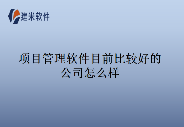 项目管理软件目前比较好的公司怎么样